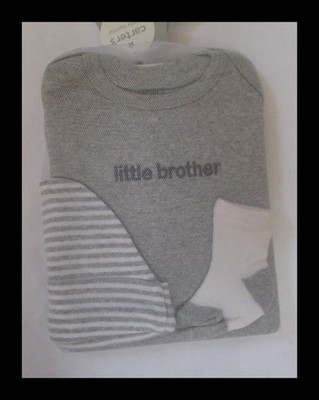 Carter's 4 Pc Head to Toe Set Little Layette Little Brother 3m NEW