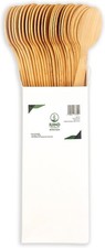 Disposable Bamboo Wooden Spoons 25 Pieces for Parties Events Picnic Camping