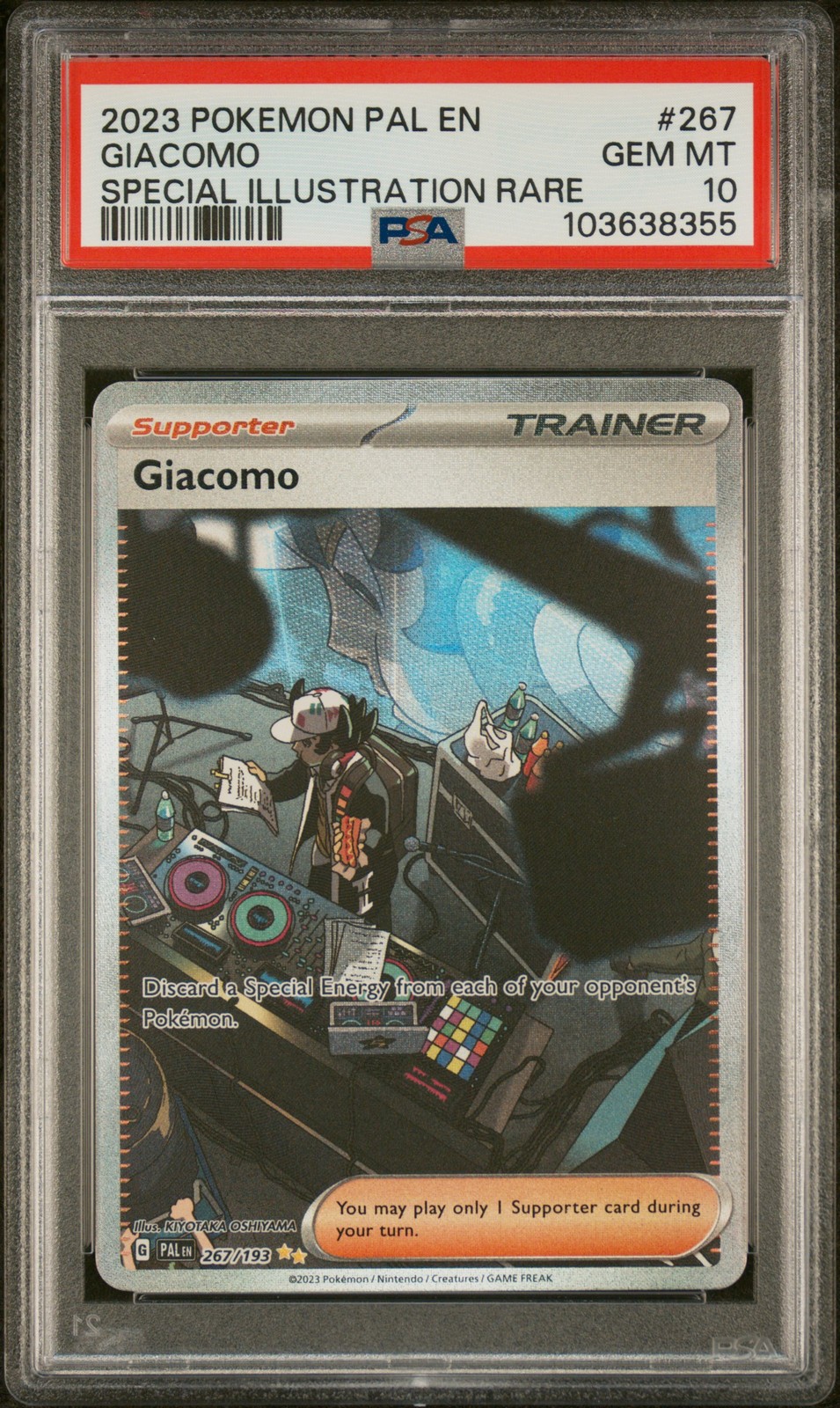 2023 POKEMON PAL EN-PALDEA EVOLVED SPECIAL ILLUSTRATION RARE #267 GIACOMO PSA 10