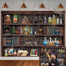 Mad Scientist Laboratory Backdrop for Halloween Magic School Background