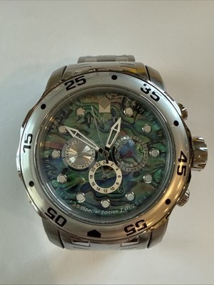 Men's Invicta Pro Diver 23191 Rare Mother Of Pearl Face New Battery 48mm