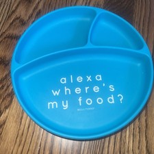 Bella Tunno Wonder Super Suction Silicone Divided Toddler Plate Teal Alexa Food
