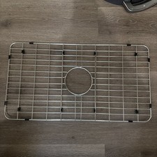 Sink Bottom Grid Stainless Steel Protector 28.5"x 15.4" Centered Drain Basin Rak