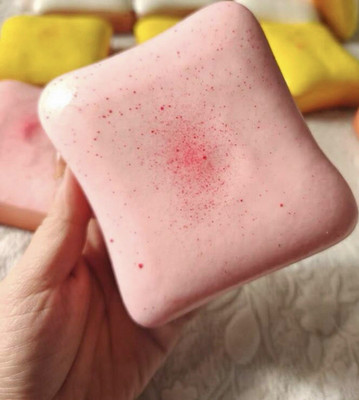 Pink Speckled Exfoliating Sea Salt Rectangular Body Bar Soap for Body/Hands