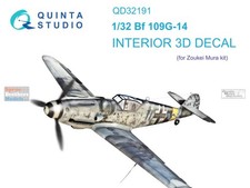QTSQD32191 1:32 Quinta Studio Interior 3D Decal - Bf109G-14 ZKM kit 