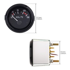2 52mm 12v Led Car Oil Temp Gauge 50-150c Black Shell White Light With Sensor 2 52mm 12v Led Car Oil Temp Gauge 50-150c Black Shell White Light With Sensor