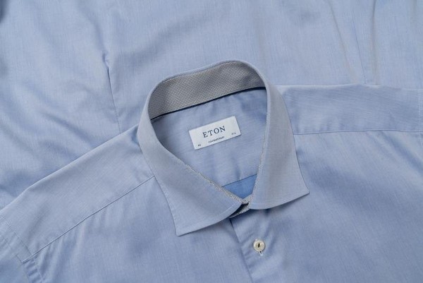 Men Eton Shirt Blue Cotton 44 / XXL / 52