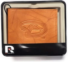 Arizona Diamondbacks Retro Logo Premium Brown Leather Wallet, Bifold...