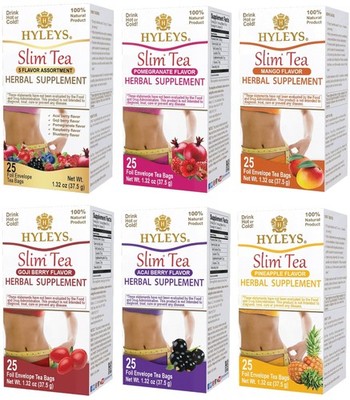 Hyleys Slim Tea Variety Pack   6 Flavors Including 5 Flavor Assortment Pomegr...