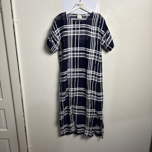Elk Midi Dress AUS 8 Short Sleeve Cotton Silk With Slip Dress