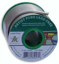 Artist Pure Lead-Free Stained Glass Solder, 0.125inch, 1lb 3mm / 454g
