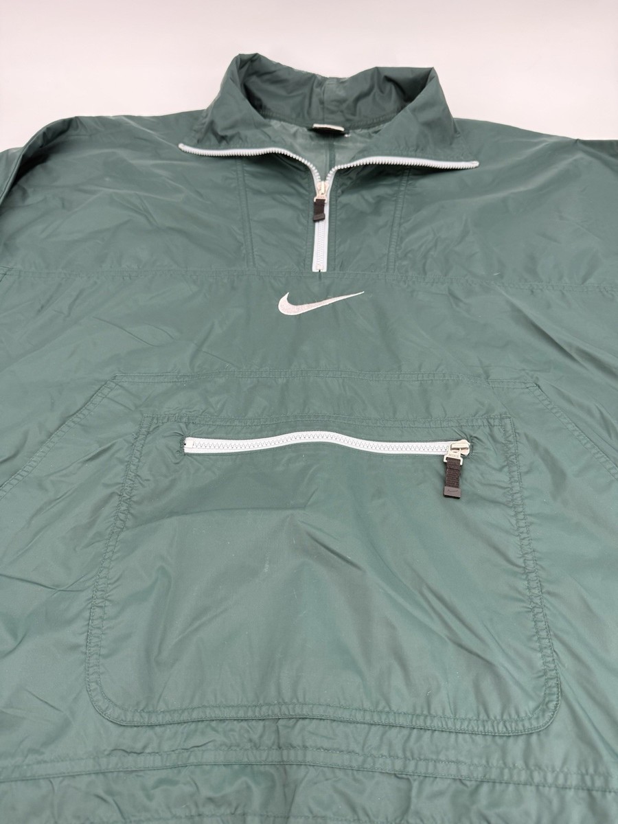 Vintage 90s Nike Air Swoosh Anorak Windbreaker Jacket Forest Green