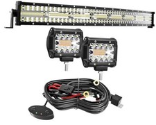32" LED Light Bar Curved Terrain Vision Triple Row 672W 32 Inch Clear,White