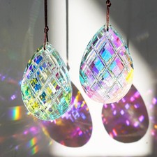 2PCS 3'' Prisms Crystal Suncatcher for Window Hanging Rainbow Maker