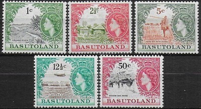 1964 Basutoland Elizabeth II 5v. W w12 MNH SG Nr. 84/92