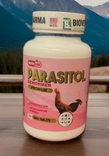 Parasitol Dewormer for Poultry Chicken, Gallos Desparasitante Natural 100 Tabs
