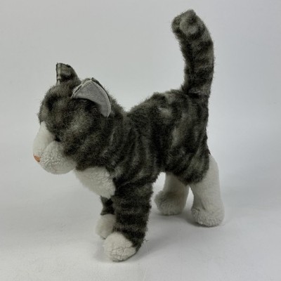 Douglas Cuddle Gray Cat Kitten Plush Realistic Stuffed Animal 10   White Tabby