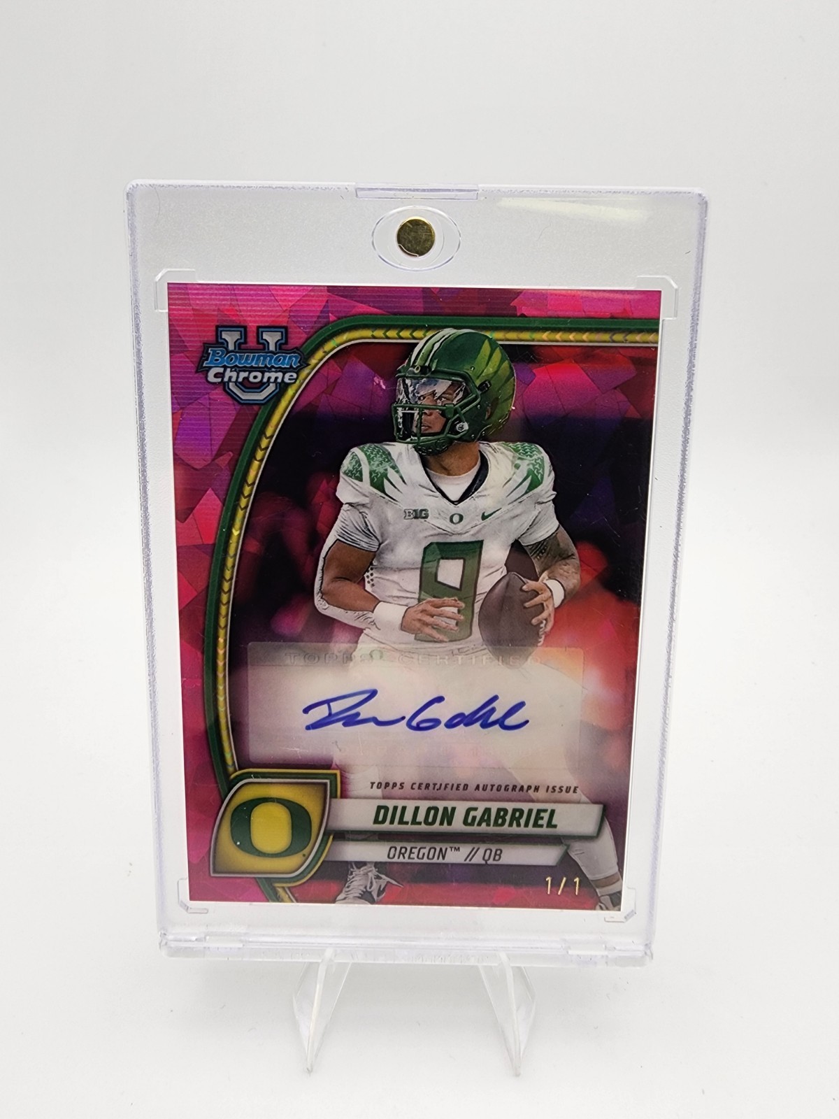 2024 Bowman U Chrome Sapphire Dillon Gabriel Papradascha Auto 1/1 Oregon Ducks