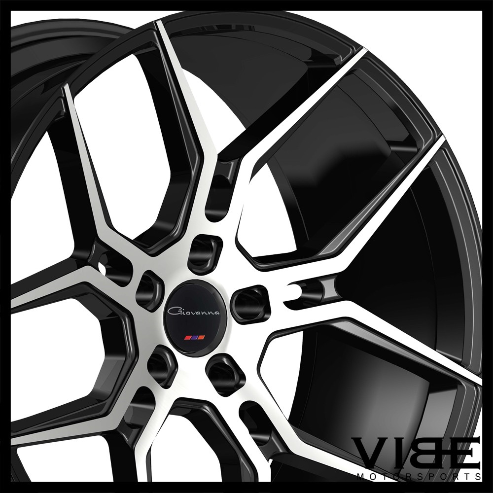 22" GIOVANNA HALEB MACHINED BLACK CONCAVE WHEELS RIMS FITS BENTLEY CONTINENTAL