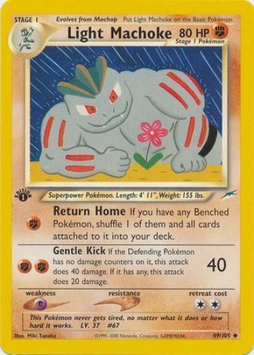 Pokemon Card - Neo Destiny 49/105 - LIGHT MACHOKE (unc) **1st Edition** - NM/M