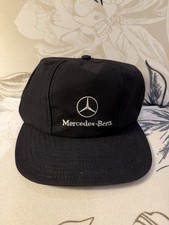 Rare Mercedes Benz Strapback Hat Black 6 Panel Cap Exclusively Vtg Made in USA
