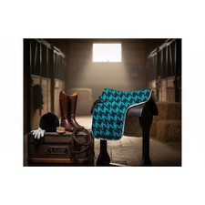 NWOT Black  Teal English Saddle Pad - 20.5  x 43  