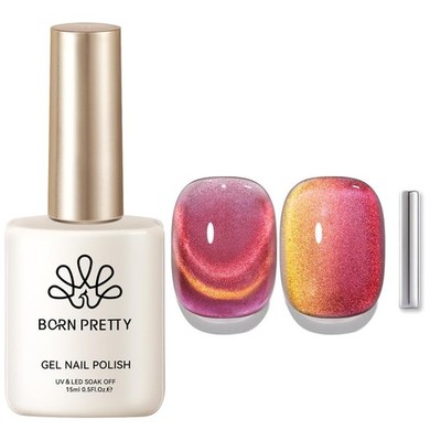 Cat Magnetic Eye Gel Nail Polish Rainbow Aurora Cat Magnetic - Firefly Red Gold