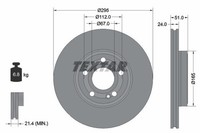 2X Textar Bremsscheibe 92323505 FüR MERCEDES-BENZ