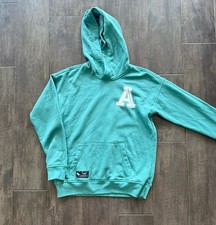 Abercrombie  Fitch Kids Pullover Hoodie in Teal Relaxed Fit Logo Size 13/14