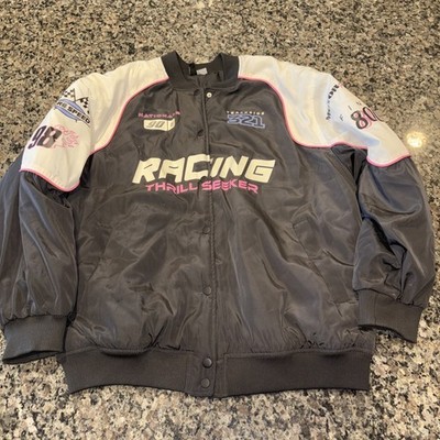 Divided By H&M Womens Multicolor Racing Thrill Seeker Oversized Bomber Jacket S