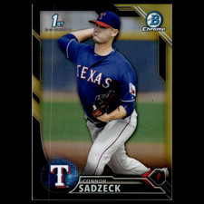 Connor Sadzeck #BCP172 2016 Bowman Chrome Refractor Black Gold Texas Rangers MLB