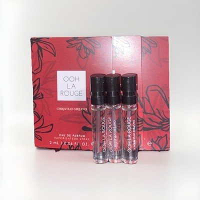 3 X CHRISTIAN SIRIANO OOH LA ROUGE  EAU DE PARFUM 0.06 FL OZ / 2 ML