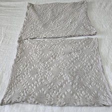 Tommy Bahama Pillow Shams 2 Standard Gray Waffle Cottage Beach House Minimal