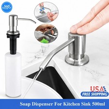 Stainless Steel Kitchen Sink Soap Dispenser Countertop Pump Lotion Dispenser