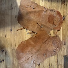 Vintage Western Style Mens Chaps Suede Shotgun Leather 113