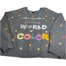 Disney 100 Celebration Wonderful World Of Color Crew Neck Sweatshirt Sz XL NWOT