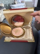 Vintage Vooan England Compact Mirror Comb Set Excellent Condition Original Puff