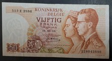 1966 Belgium 50 Francs P139(1), 128043886.