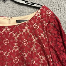 Jessica Howard Women's Red Lace Overlay Sheath Dress Plus Size 20W Knee Length