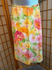 TALBOTS PETITES Floral Colorful Aline Skirt  sz 8 Petite