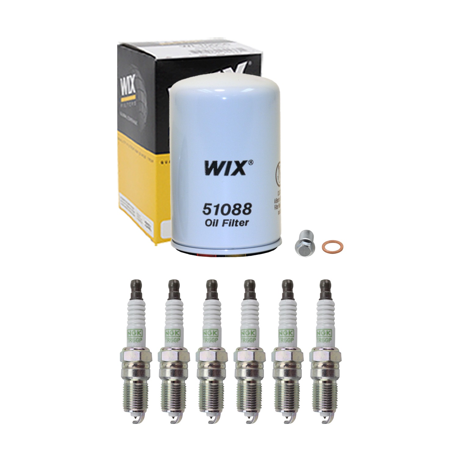 Wix Engine Oil Filter  NGK 6 Platinum Spark Plugs kit for W124 300E 300TE L6