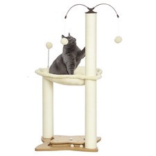 PawHut 90cm Cat Tree Tower with Bed, Toy Ball, Scratching Post Refurbished