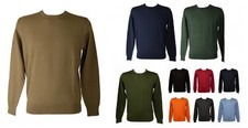 RAGNO men's sweater crew neck pullover long sleeve pure extra fine merino wool 1