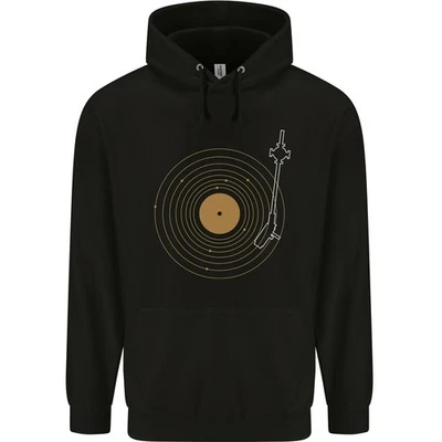 Hoodie Pour Homme En Coton À 80% Avec Disque Vinyle Galaxy Music Et Platine - Photo 1/2