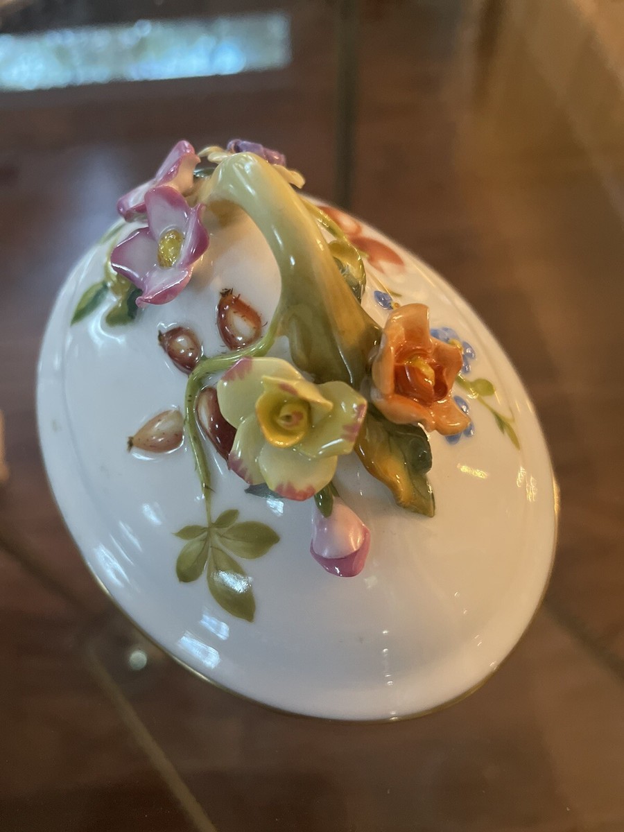 Herend Replacement Tureen Lid Colorful Flowers w/Branch Handle