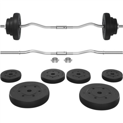 Barbell Weight Set Adjustable Dumbbell Bar 20kg Curl Bar with - Main Image