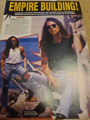 Vintage QUEENSRYCHE MICHAEL WILTON CHRIS DEGARMOA4 POSTER RAW MAGAZINE CLIPPING 