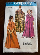 Vtg 1969 Simplicity 8354 SEWING Pattern Misses Caftan Proportioned Height UNCUT