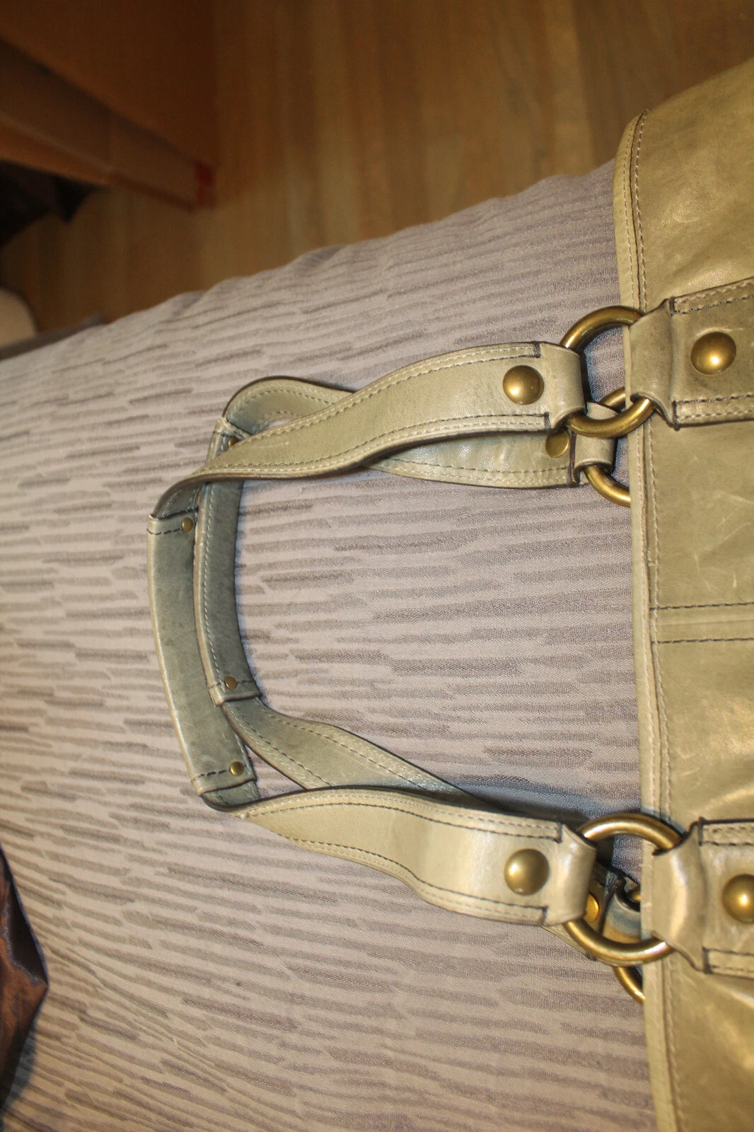 Borsa a mano vintage Coach GIGI Legacy 111131 grande tote shopper in pelle grigia