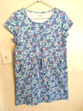 Talbots Womens Dress MP Petite Blue Floral Knee Length Pockets Short Sleeve